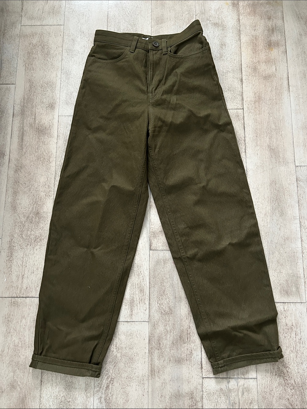 COS Olive Green Relaxed Straight Chinos